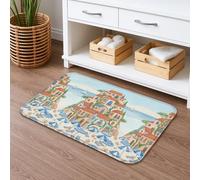 Coastal Village Tapis de bain à séchage rapide, absorbant et antidérapant, lavable en flanelle pour salle de bain (50,8 x 81,3 cm)