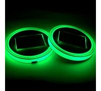 Coasters de Voiture - Taups à LED de 2,63 Pouces pour Support de Tasse, 7 Color Changes avec antidérapant, Plateau de Boisson pour la Conduite de Nuit, Silicone Noir, Pack d'utilisation de Camion RV,