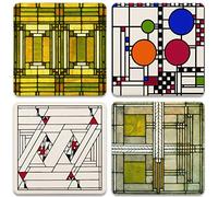 CoasterStone As305 Absorbant sous-Verres, 4-1/10,2 cm, Frank Lloyd Wright Art Verre Designs, Lot de 4