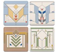 CoasterStone AS885 Frank Lloyd Wright Lot de 4 sous-verres Motif chevrons Multicolore