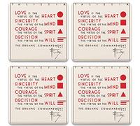 CoasterStone SQ02255 Frank Lloyd Wright Organic Commandment Lot de 4 Dessous de Verre, Pierre, Multicolore