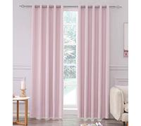 COASTLINE Lot de 2 rideaux à œillets extra larges en satin mat super doux 100 % occultant thermique pour chambre à coucher, salon, chambre d'enfant, 228 x 137 cm (l x L), rose pâle