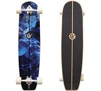 Coasto - Longboard Azur 36'' - Skateboard pour Balade, Carving, Dancing et Freeride - Planche Idéale pour Cruiser - Tout Terrain - Trucks Optimisés - Deck Pad Transparent et Adhérant - Bleu