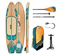 Coasto - Sup Stand Up Paddle Gonflable Coasto Flip 11'5 - PB-CFLIP115-348x81x15cm Dropstitch Woven - Pack Complet : Pagaie Leash Pompe Sac de Transport - Jusqu'à 150kg - Orange