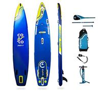 Coasto - SUP Stand Up Paddle Gonflable de Cruising CRUISER PB-CCRU131B - Dropstitch Double Couche Fusionné - Pack Pagaie, Leash, Pompe, Sac de Transport et Kit - Multicolore - 398x78x15cm (13'1x31 x6)