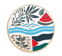Coat Cartoon Lapel Suit Breast Clothing Brooch Flag Watermelon Enamel Pin Palestine Map Pins Shawl Clip Alloy