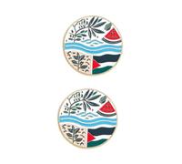 Coat Cartoon Lapel Suit Breast Clothing Brooch Flag Watermelon Enamel Pin Palestine Map Pins Shawl Clip Alloy