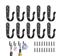 Coat Hook - 10 Pieces Wall Mounted Decorative Holder Racks, Heavy Duty Metal Hangers with Hardware Included, Sleek Space Saving Storage, Modern Finish, for Hats Towels Bags Home House Kitchen