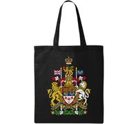 Coat of Arms of Canada Sac fourre-tout en coton écologique naturel, noir, taille unique, noir, One Size