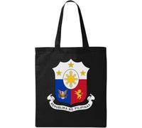 Coat of Arms of Philippines Sac fourre-tout en coton écologique naturel Noir Taille unique, noir, One Size