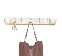 Coat Rack Wall Mount, Suction Cup Hook,15.94x2.36in Key Organizer Shelf, No Drill Design, Integrated Storage Shelf for Entryway, Living Room, Bathroom, Bedroom, Home Organization