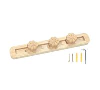 Coat Rack Wall Mount - Wooden Jacket Clothes Organizer | Towel Racks With 3 Movable Hooks | Slideway Hanging Hanger, Adjustable Wood Peg Rail For Entryway Kitchen Closet Bathroom