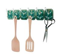 Coat Rack Wall Mounted 6 Hook Self Adhesive - Glueon Bracket, 1 Piece Utility Strip for Robe Suspending, Fixed Support with Strong Grip, Hardware, Vertical Hanger for Cabinet, Pantry and Hallway