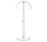 Coat Stand - Coat Rack Stand - Clear Wig Holder - Domed Acrylic Display Organizer, Height Adjustable Storage For Boutique Hat Display, Dresser Tabletop, Closet Shelf, Living Room Storage