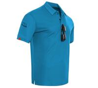 CoatCool Polo Homme Manches Courtes Polo Golf Séchage Rapide Polos D'été, T-Shirt Polo Sport Homme Respirant Polo Shirt Chemises Boutonnage Polo Mode Homme pour Outdoor Tennis Business, Bleu Vert, L