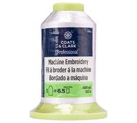Coats & Clark Fil à broder professionnel pour machine à broder, 2744 m, blanc
