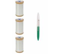 Coats & ‿Clark Lot de 3 paquets de fils de coton égyptien 100% coton égyptien avec 1 ripper de couture Artsiga Crafts 3-Pack S975-8010-natural