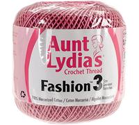 Coats Crochet Aunt Lydia's Fashion Crochet Coton Taille 3 Rose Chaud