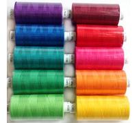 Coats Moon Lot de 10 bobines de fil en polyester pour coudre, surjeteuse, matelassage, couture, 914,4 m (rouge), 914,4 m par boîte de 10 bobines