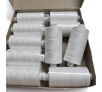 Coats Moon Lot de fil à coudre assorti - Boîte de 10 bobines - Fil polyester polyvalent Moon pour couture et surjetage, 914,5 m par bobine, 120's (Blanc) + 2 bobines gratuites (1 blanche, 1 noire)