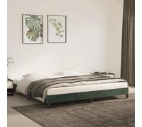 Coavain Cadre de Lit Velours Lit de Jour Polyvalent Meubles D'intérieur Décoration de la Chambre Aspect Élégant et Classique Vert Foncé 203x203x25 cm