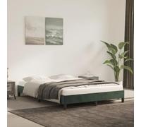 Coavain Cadre de Lit Velours Lit de Jour Polyvalent Meubles D'intérieur Décoration de la Chambre Aspect Élégant et Classique Vert Foncé 203x143x25 cm