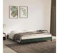 Coavain Cadre de Lit Velours Lit de Jour Polyvalent Meubles D'intérieur Décoration de la Chambre Aspect Élégant et Classique Vert Foncé 203x163x25 cm
