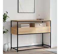 Coavain Table Console Chêne Sonoma 100x40x75cm Bois D'ingénierie Salle a Manger Complete Buffet Cannage Bureau Extensible Meuble Entree Rangementeout de Canape Commode Entree Couloir