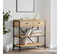 Coavain Table Console Chêne Sonoma 75x34,5x75cm Bois D'ingénierie Commode Entree Couloir étagère Arrière Canapé Meuble D'entrée étagère de Bureauralle a Manger Complete Buffet Cannage