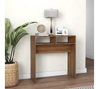 Coavain Table Console Chênemarron 78x30x80cm Bois D'ingénierie Bureau Coiffeuse Gueridon Haut Buffet Cannage Meuble Entree Couloirralle a Manger Complete étagère Arrière Canapé