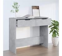 Coavain Table Console Gris Béton 90x36x75cm Bois D'ingénierie étagère de Bureau Meuble D'entrée Buffet Cannage Commode Entree Couloirrtagère Arrière Canapé Salle a Manger Complete