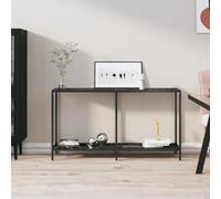 Coavain Table Console Noir 140x35x75,5cm Verre Trempé Buffet Cannage Salle a Manger Complete Bureau Coiffeuse étagère Arrière Canapédueridon Haut Meuble Entree Couloir