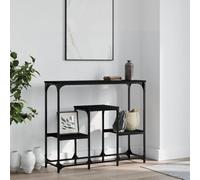 Coavain Table Console Noir 89,5x28x76cm Bois D'ingénierie Meuble D'entrée Commode Entree Couloir Buffet Cannage étagère Arrière Canapértagère de Bureau Salle a Manger Complete
