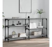 Coavain Table Console Sonoma Gris 160x29x75cm Bois D'ingénierie Bout de Canape Gueridon Haut Bureau Etudiant Meuble D'entrée avec Rangement alon Complet Commode Entree Couloir