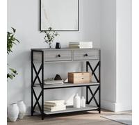 Coavain Table Console Sonoma Gris 75x28x75cm Bois D'ingénierie Meuble Entree Rangement Commode Entree Couloir Bout de Canape Bureau Extensibleeuffet Cannage Salle a Manger Complete