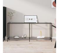 Coavain Table Console Transparent 180x35x75,5cm Verre Trempé Buffet Cannage étagère Arrière Canapé Salle a Manger Complete Gueridon Hautuureau Coiffeuse Meuble Entree Couloir