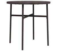 Coavain Table de jardin d'extérieur moderne ronde marron 45 cm en polyrotin élégance solide table de balcon terrasse construction légère table à manger