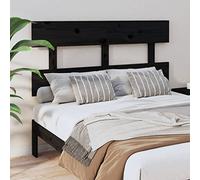 Coavain Tête de lit en pin massif noir 144 x 3 x 81 cm Aspect chic Meuble de chambre à coucher Fournit également un excellent soutien dorsal pour s'asseoir et lire ou regarder des films