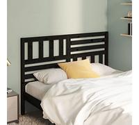 Coavain Tête de lit en pin massif noir 146 x 4 x 100 cm Design tendance Décoration intérieure Vues insolites Meubles de chambre à coucher Aspect rustique Matériau de qualité supérieure Nettoyage