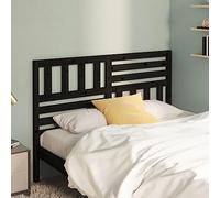 Coavain Tête de lit en pin massif noir 166 x 4 x 100 cm Design tendance Décoration intérieure Vues insolites Meubles de chambre à coucher Aspect rustique Matériau de qualité supérieure Nettoyage