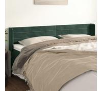 Coavain Tête de lit Velours avec Oreilles Excellent Soutien du Dos Meuble de Chambre à Coucher Decoration Murale Design Élégant et Classique Vert Foncé 203x16x78/88 cm