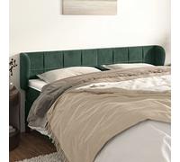 Coavain Tête de lit Velours avec Oreilles Excellent Soutien du Dos Meuble de Chambre à Coucher Decoration Murale Design Élégant et Classique Vert Foncé 203x23x78/88 cm