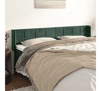 Coavain Tête de lit Velours avec Oreilles Meuble de Chambre à Coucher Excellent Soutien du Dos Decoration Murale Design Élégant et Classique Vert Foncé 203x16x78/88 cm