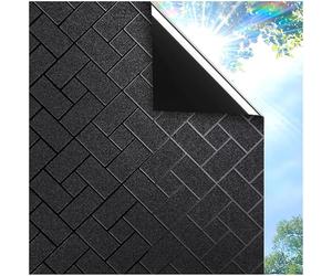 Coavas Film de fenêtre Opaque, Statique, Motif à Chevrons par Rapport à Une Direction, Protection Solaire, régulation de la Chaleur, intimité, décoratif pour travaux de Maison, hôpital, Camping-Car