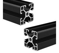 Coavoo Lot de 2 rails linéaires en aluminium extrudé 4040 - 800 mm de long - Noir - 40 mm x 40 mm - Série 40 - Profil de rail linéaire anodisé standard européen