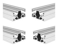 Coavoo Lot de 4 profilés en aluminium 2550 - 1940 mm - Type T - Argenté - 25 x 50 mm - Rail linéaire anodisé - Extrusion - Pour imprimante 3D DIY et CNC