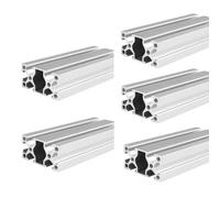 Coavoo Lot de 5 profilés en aluminium 2550 - 1940 mm - Type T - Argenté - 25 x 50 mm - Rail linéaire anodisé - Extrusion - Pour imprimante 3D DIY et CNC