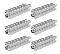 Coavoo Lot de 6 profilés en aluminium 2525 - 1940 mm - Type T - Argenté - 25 x 25 mm - Standard européen - Rail linéaire anodisé - Extrusion - Pour imprimante 3D DIY et CNC