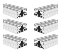 Coavoo Lot de 6 profilés en aluminium 2550 - 1940 mm - Type T - Argenté - 25 x 50 mm - Rail linéaire anodisé - Extrusion - Pour imprimante 3D DIY et CNC