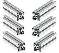 Coavoo Lot de 6 profilés en aluminium 3838 - 1940 mm - Type T - Argenté - 38 x 38 mm - Standard européen - Rail linéaire anodisé - Extrusion - Pour imprimante 3D DIY et CNC